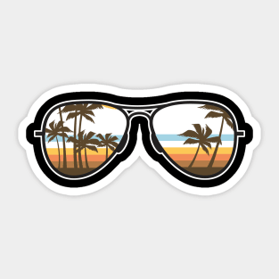 Tropical Sunset Sunglasses Sticker